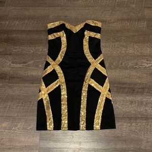 Lipsy strapless sequin trim dress